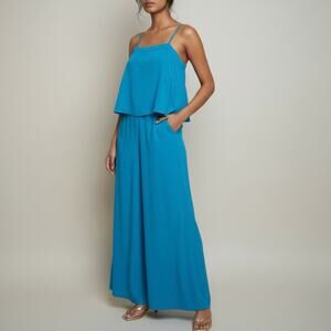 House of Harlow 1960 Blue Two Piece Set Crop Top Wide Leg Pants M NWT